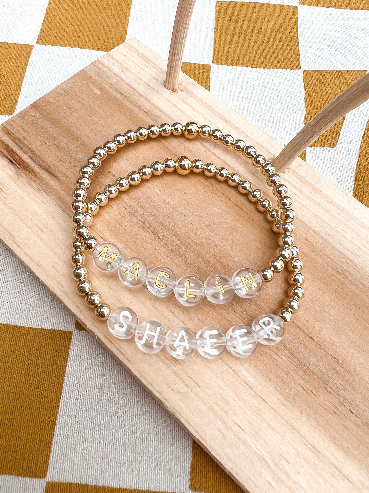 Clear Letter Bead Bracelet