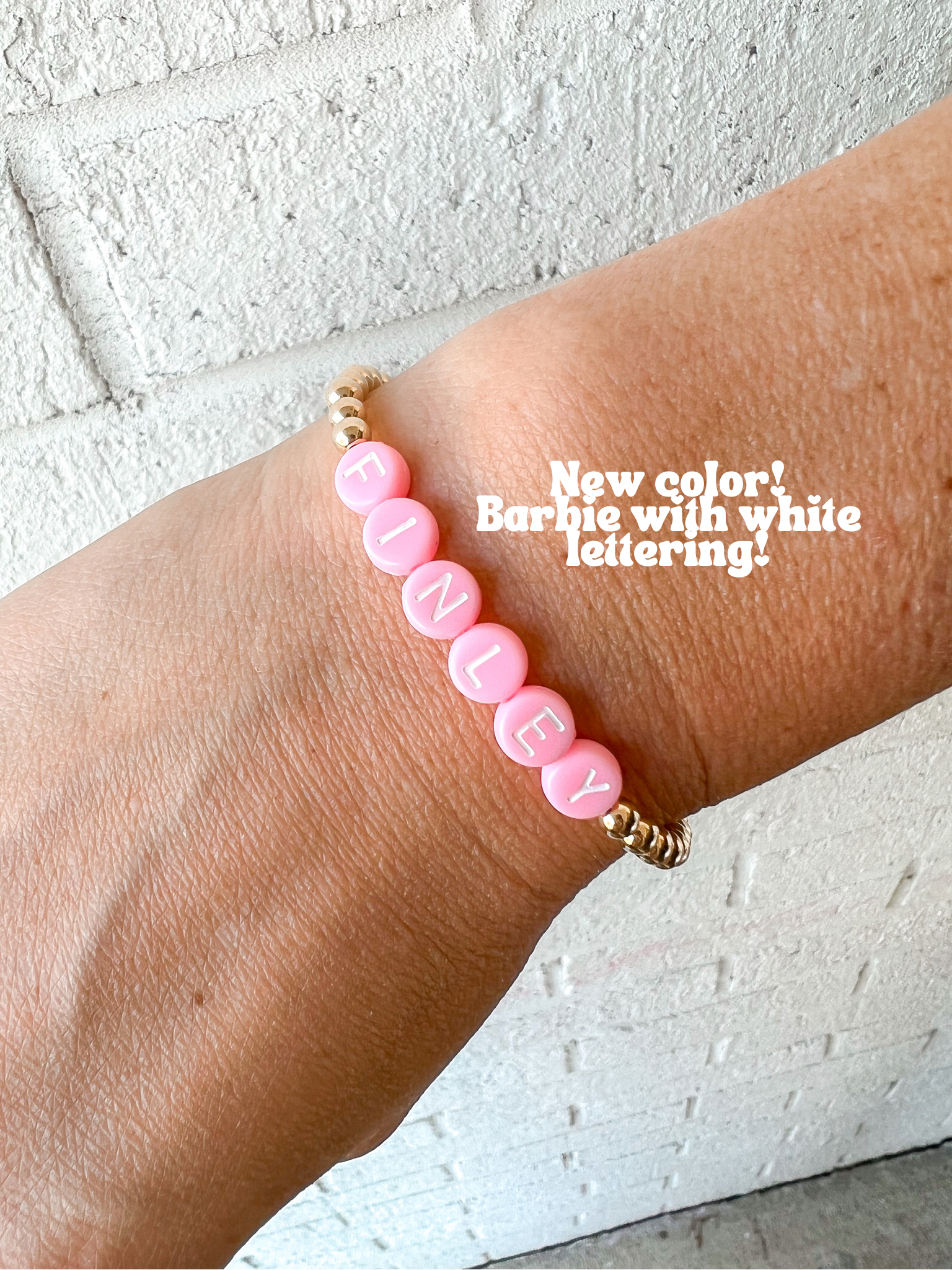Multi Checkered Pink Stack Clay Bead Bracelet